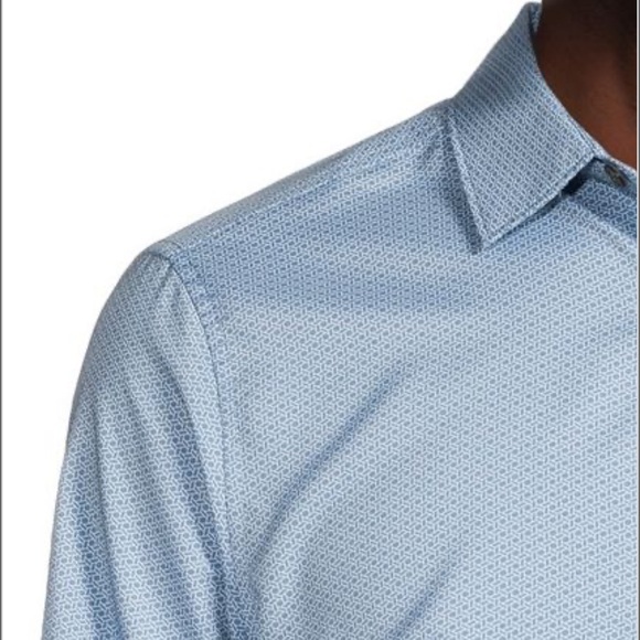 Perry Ellis Slim Fit Stretch Printed Spring Lake Button Up Down Dress Shirt 2XL - Picture 9 of 11